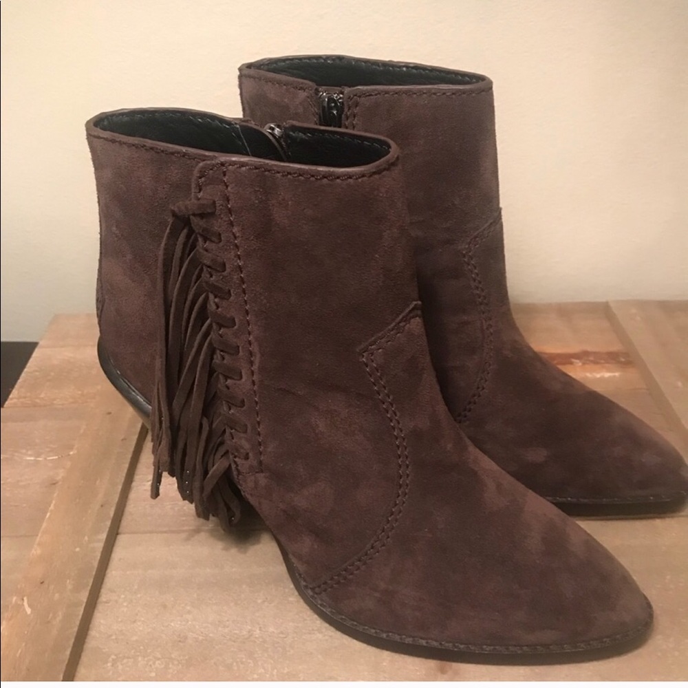 Coach Westyn Fringe suede Bootie NWOT